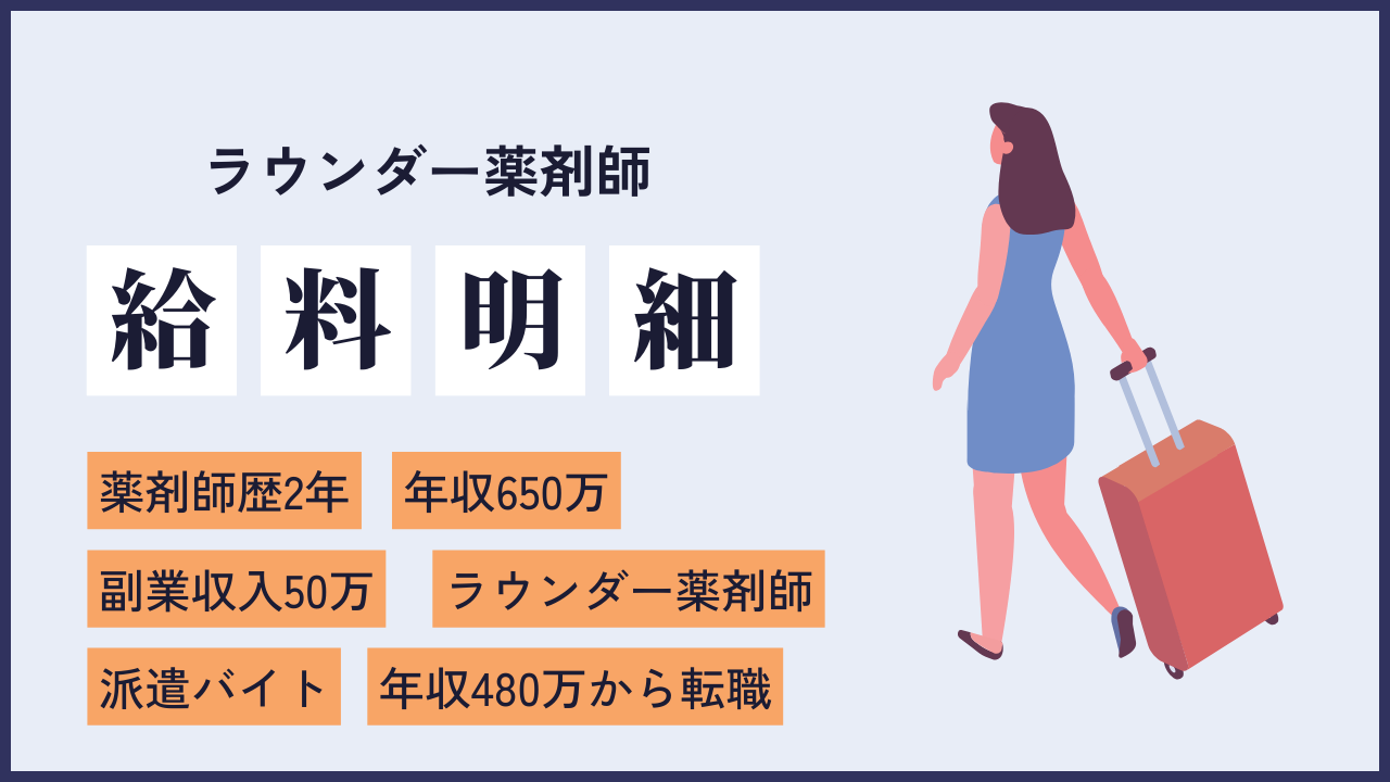 file15 薬剤師2年目で年収650万！初年度から高収入で温泉旅館からも出勤するラウンダー薬剤師の給料明細